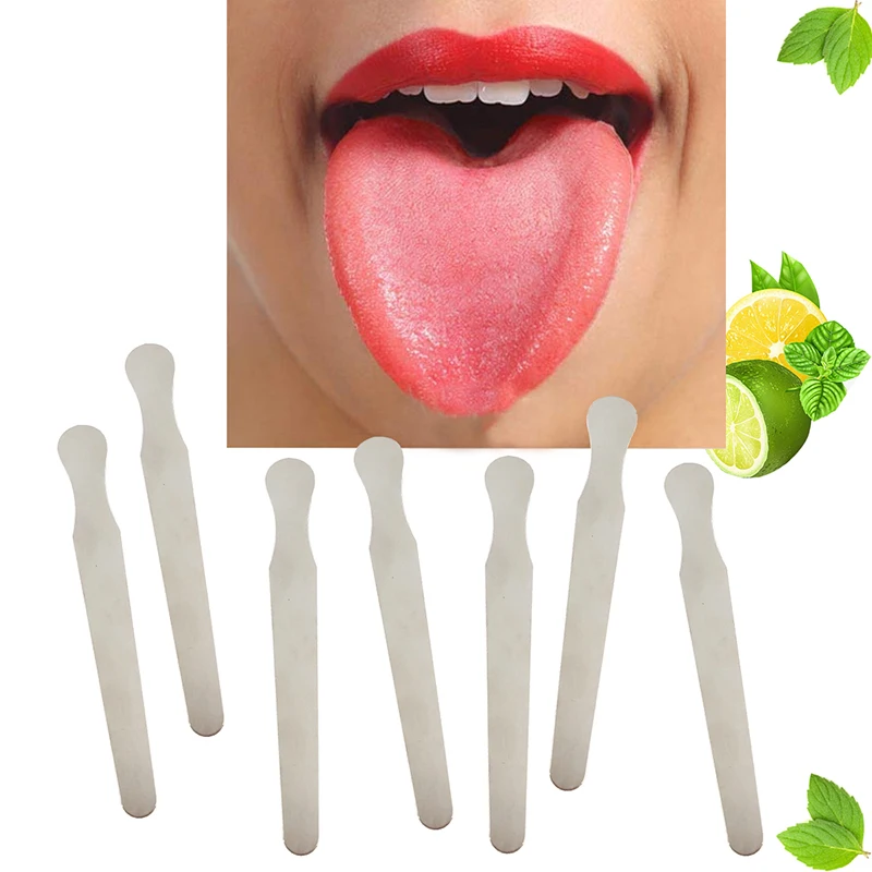 10Pcs Stainless Steel Tongue Depressor Knife Spatula Thickened Stir Sheet Muscle Training Tongue Compression Sheet Dental Exam