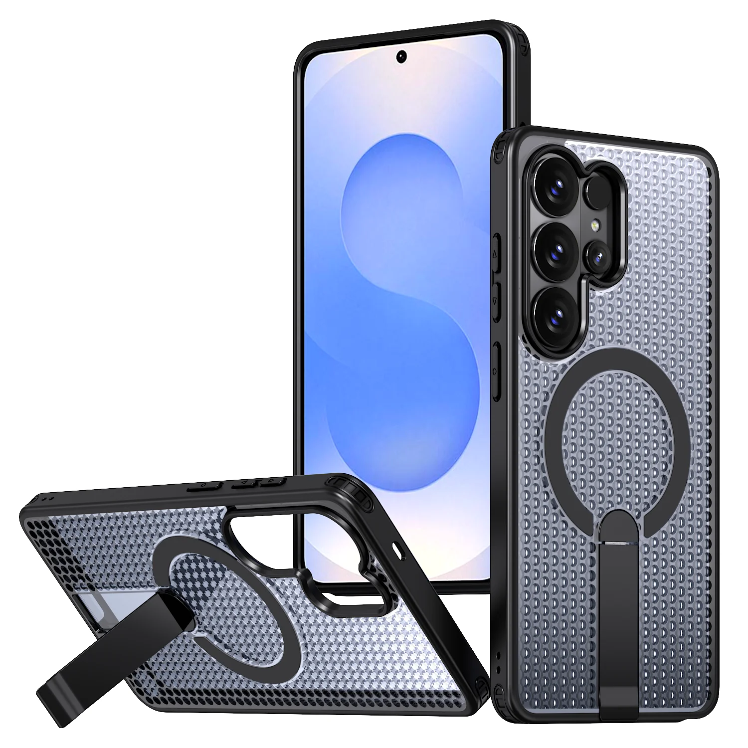 For Samsung S22 Ultra Case Galaxy S23 Ultra S23+ S23 S22 Ultra Phone Case Luxury Magnetic Bracket Heat Rugged Tough Cover Fundas