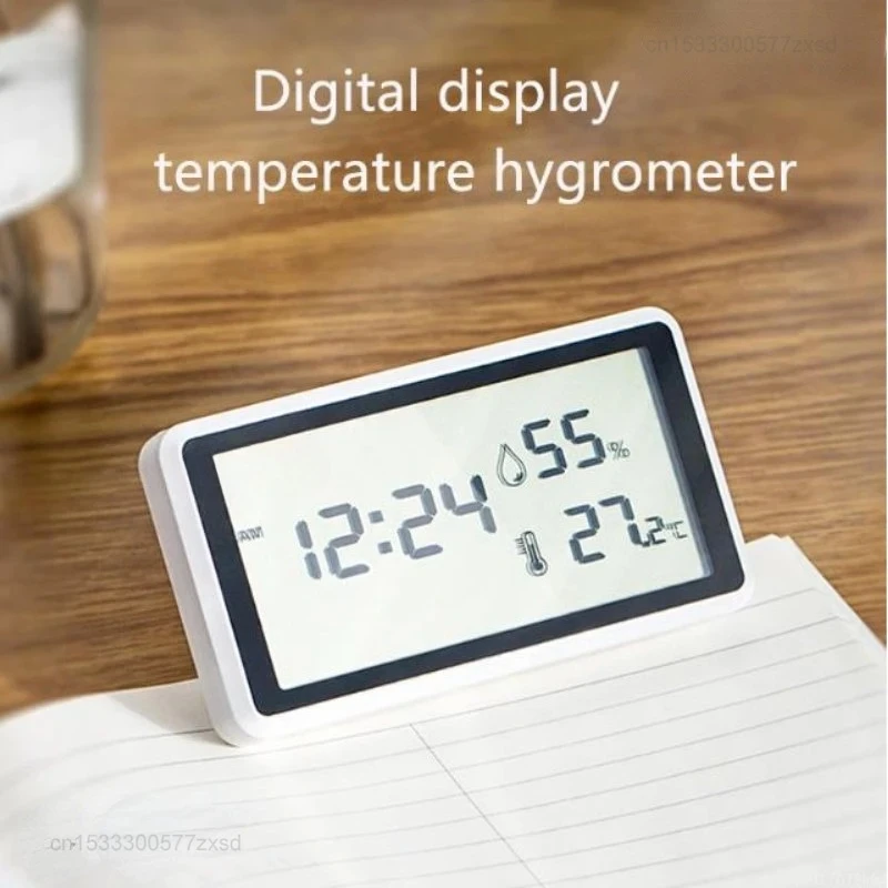 Youpin Deli Electronic Thermometer Hygrometer Weather Station High Precision with Table Clock Function Mini Thermometer LCD Tool