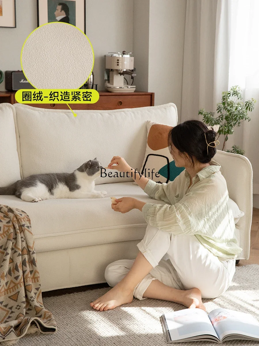 

yj21 yj31 Fabric Sofa Modern Simple Japanese Style Floor Cream White Straight Sofa