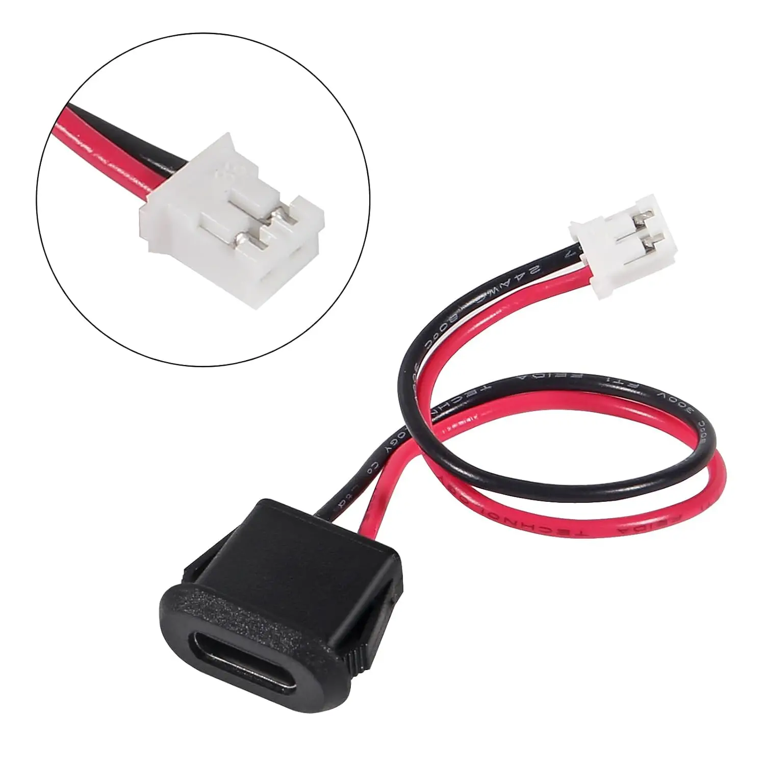10pcs Type-C Female Chassis Connector USB C Female Chassis 2P Direct Crimp Jack Female Charging Port Waterproof Extension Power image 3