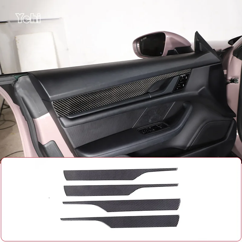 

Soft Carbon Fibre For Porsche Taycan 2019 2020 2021 2022 Car Inner door panel Cover trim Stickers Car Accessories