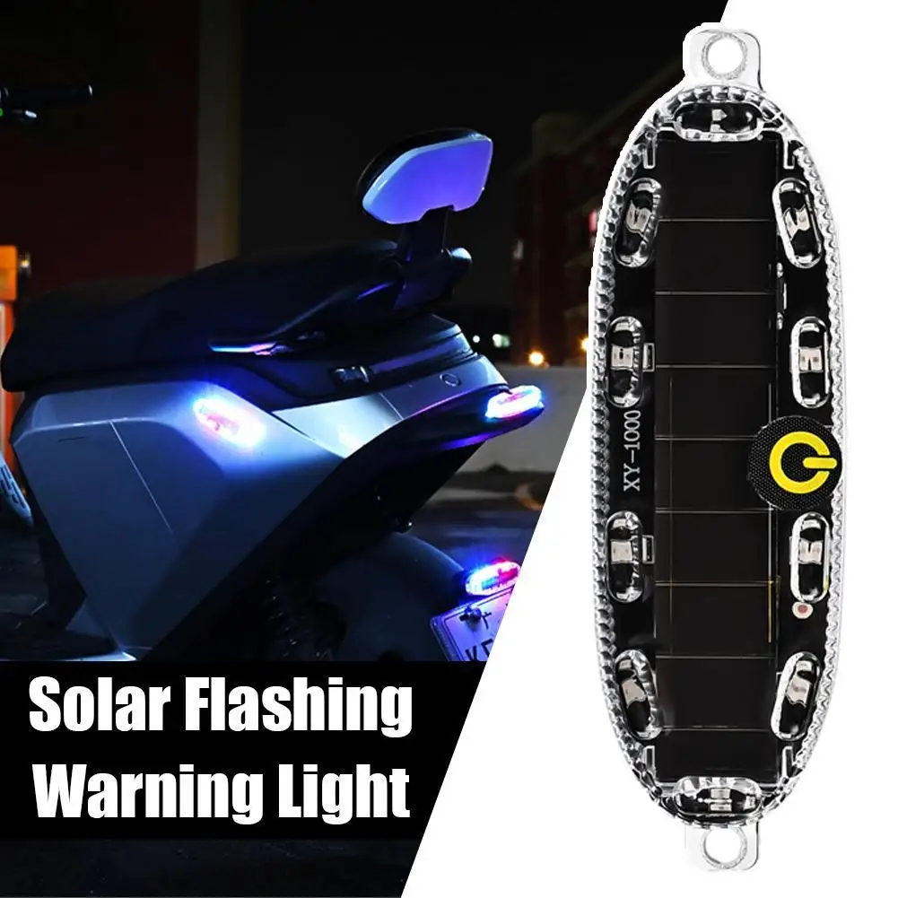 Solar Power Warning Light For Car Motorcycles LED Flashlight Indicator In-Night Caution Strobe Warning Light Running Lamp V9T2