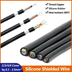 2/3/4/6 Cores Multi-core Silicone Shielded Wire Sq 0.3/0.5/0.75/1.0/1.5/2.5mm High Temperature Resistance Control Signal Cables