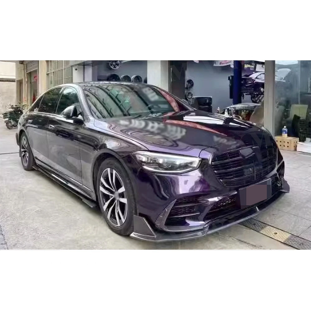 

Real Carbon Fiber Side Skirts Aprons for Benz S Class W223 S450 S500 2021-2023 High Quality Door Bumper Exterior Accessories