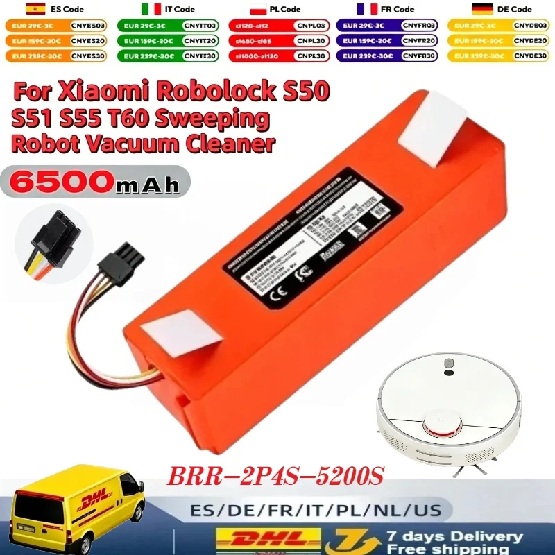 6500mAh BRR-2P4S-5200S Lithium-Ersatzakku, übergroße Kapazität für stabile Stromversorgung, fortschrittlicher mehrschichtiger Vollsicherheitsschutz, lange Lebensdauer, Ersatzzubehör für Xiaomi