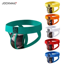 JOCKMAIL Strap Men Underwear Penis Pouch Briefs Camouflage Men Thong Sexy Gay Jockstrap Mesh Male Panties Cueca Tanga Hombre