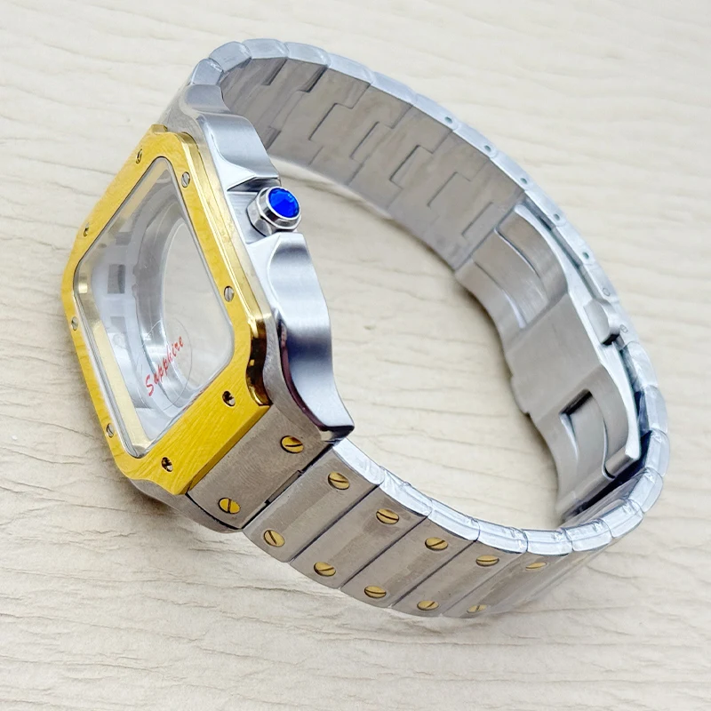 Cassa per orologio quadrata da 38 mm Set di custodie NH35 Riparazione e modifica dell'orologio in acciaio 316L per orologio con movimenti automatici NH35 NH36 4R35 4R36