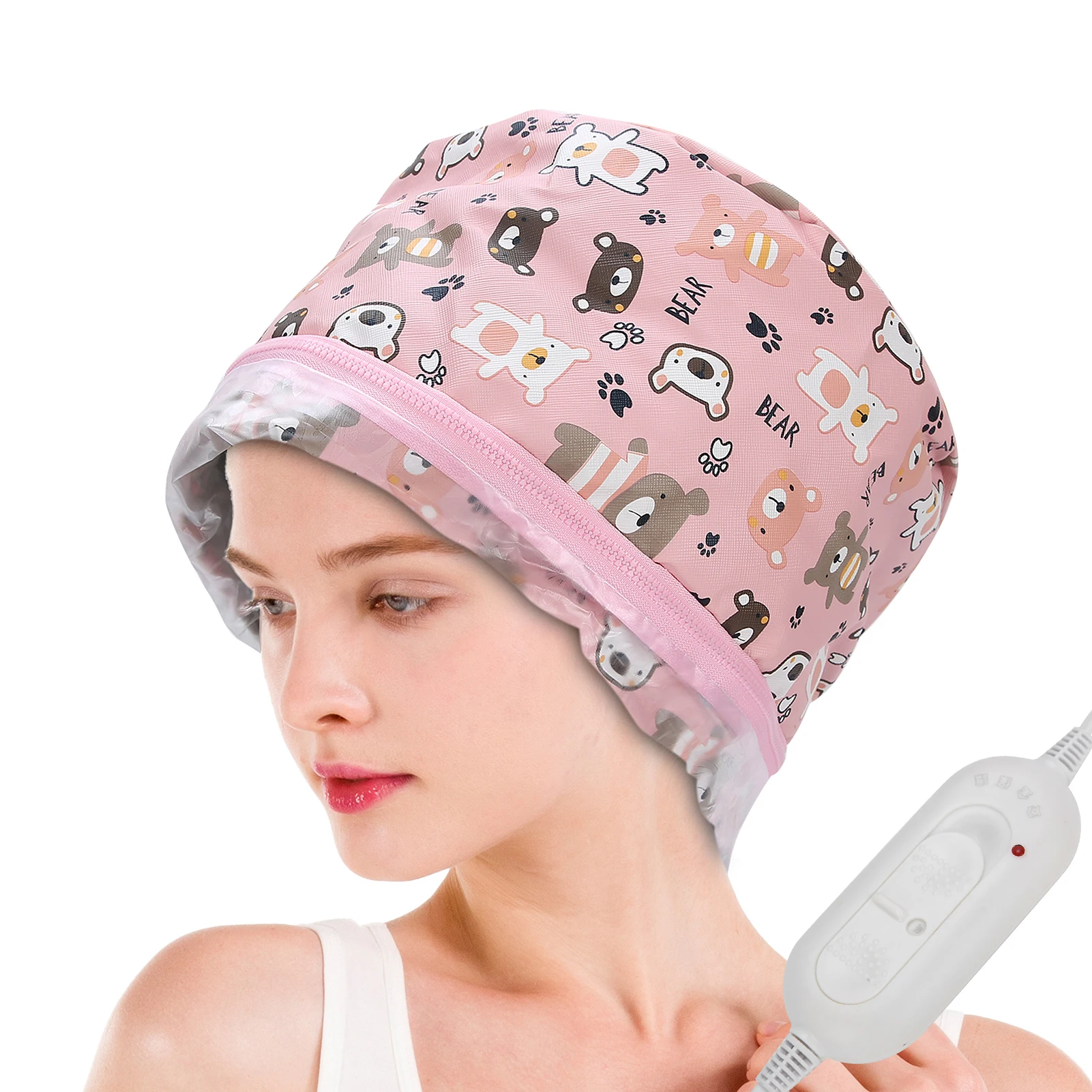 Electric Hair Heating  Adjustable Oil Treatment  Hat Detachable Hair Care Tool Electric Heating  Hair Treatment