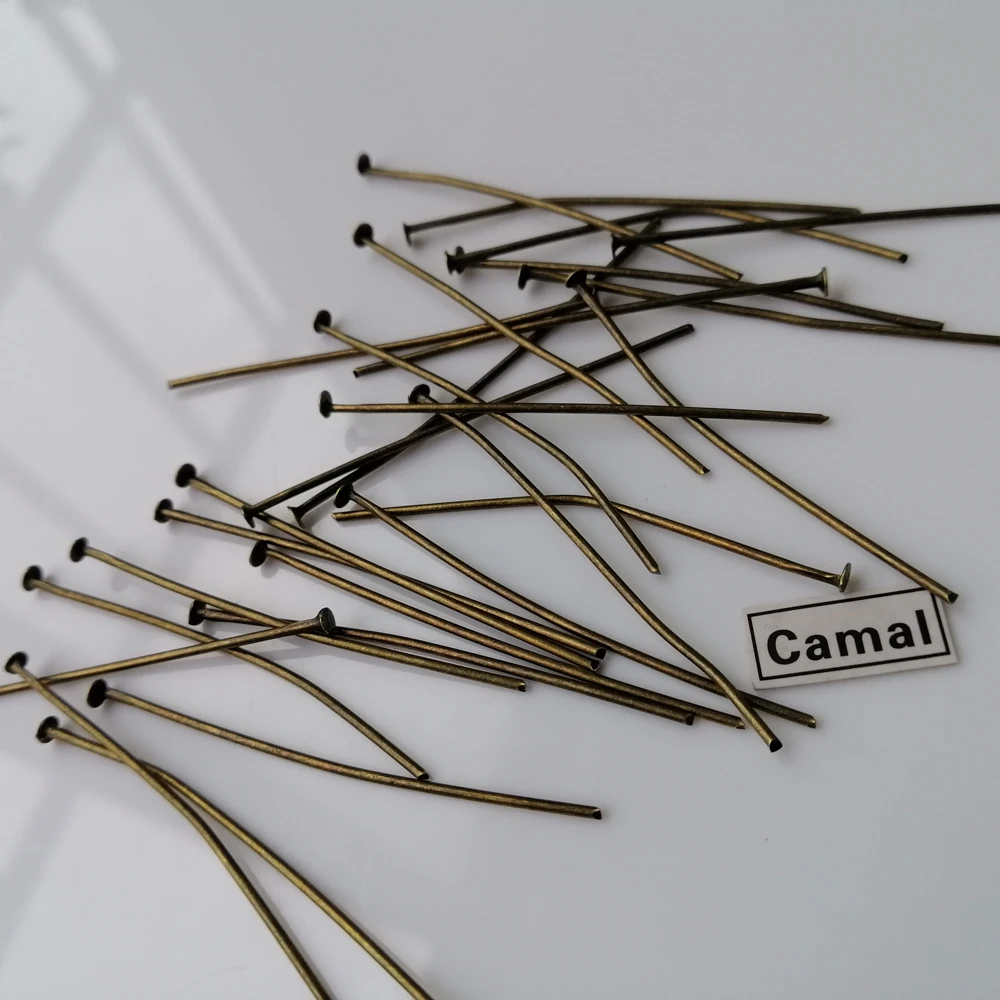 

Camal 100PCS Antique Bronze 30mm/1.18inch Flat Head Straight Pins Connector For Crystal Prism Lamp Chandelier Pendant Hanging