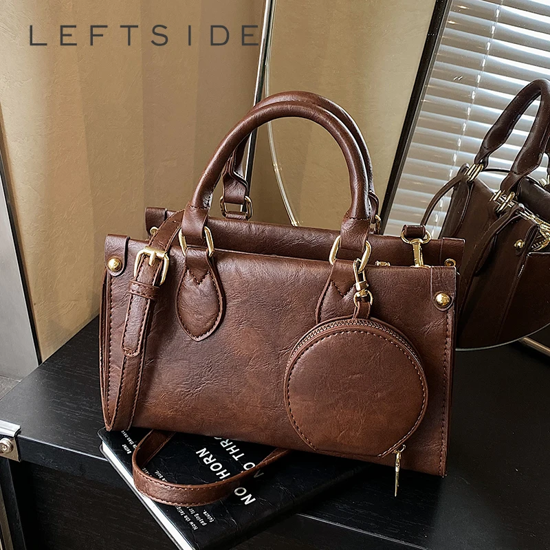 

Левая сторона, маленькие сумки на плечо из искусственной кожи для женщин, 2024, роскошная дизайнерская трендовая сумка через плечо, женские сумки-тоут с короткой ручкой