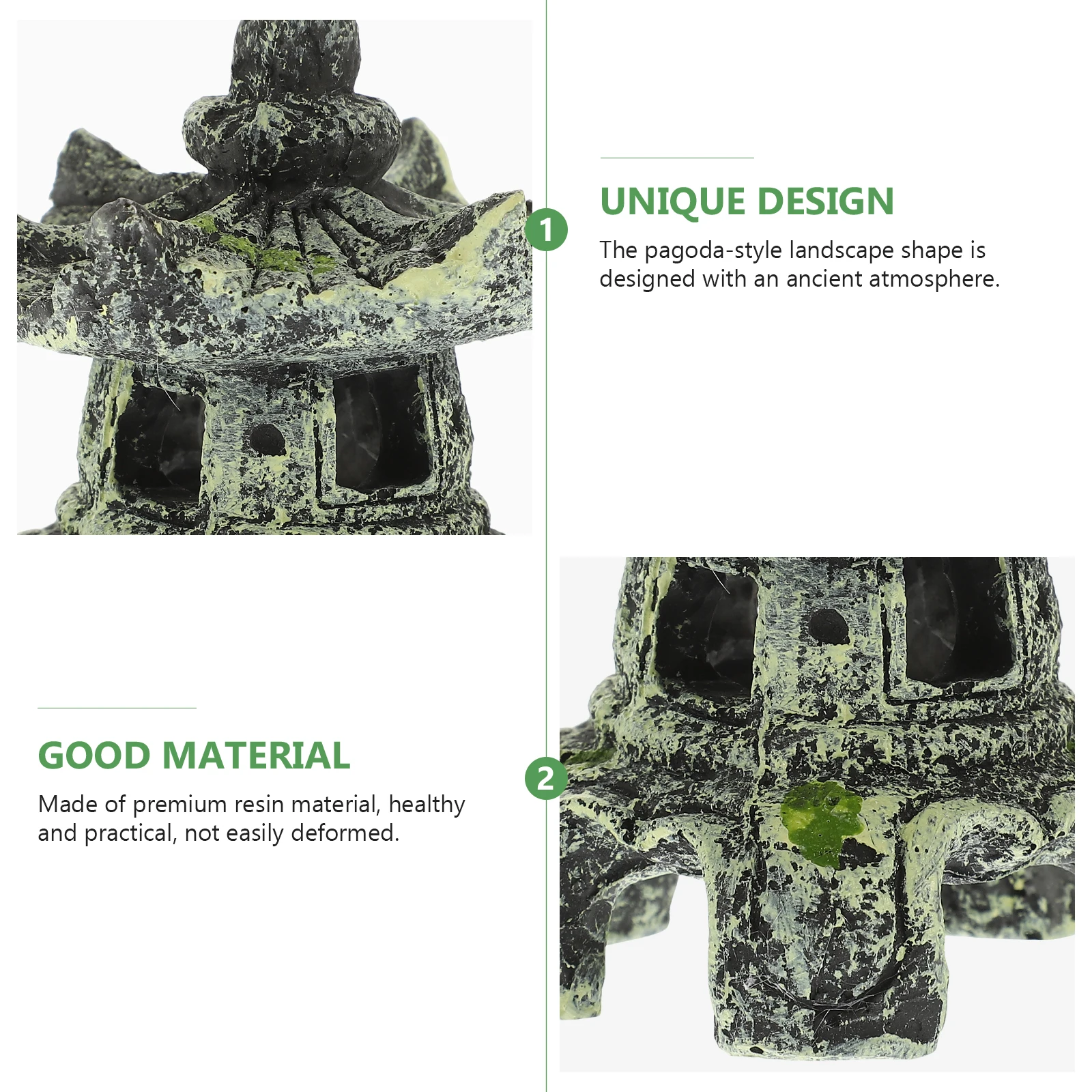 

Resin Tower Desktop Ornament Aquarium Tank Decoration Exquisite Workmanship Home Adornment Gift Landscape Tower Ornament