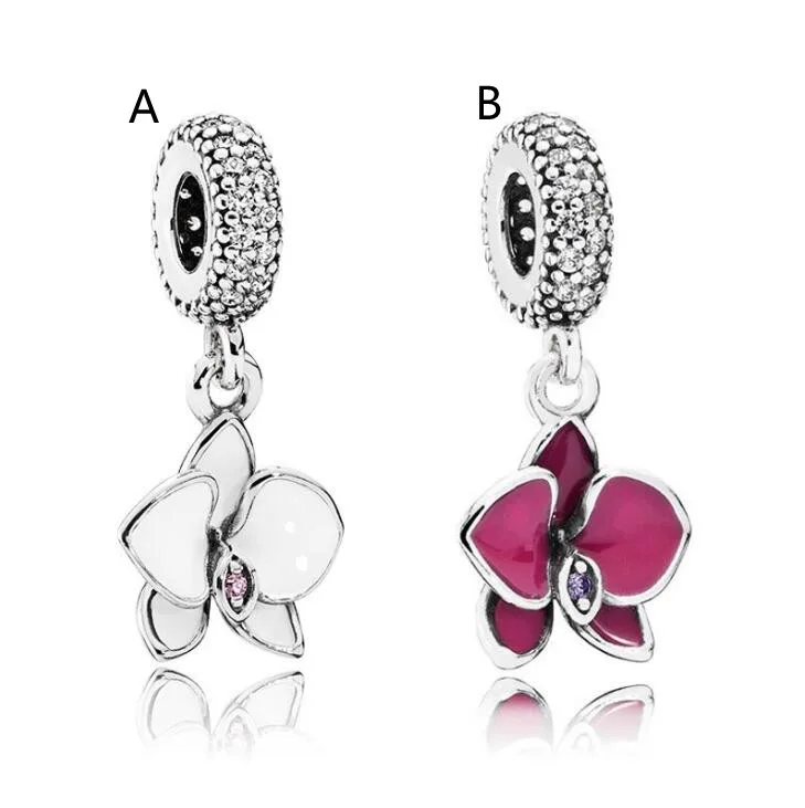 

Genuine 925 Sterling Silver Beads Flower Charm for Original Women's Pandora Necklaces and Bracelets DIY Jewelry