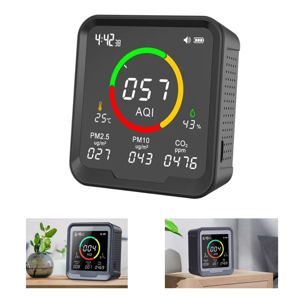 4.8 Inch Screen Air Quality Monitor With Temperature Humidity Testing Home Offices Appliance Accessories