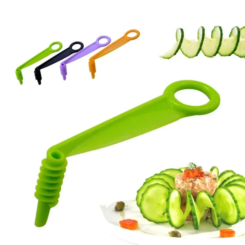 1Pc Random Color Manual Cucumber Spiral Slicer Fruit Vegetables Tools Spiral Cutter Slicer Kitchen Accessories Potato Carrot