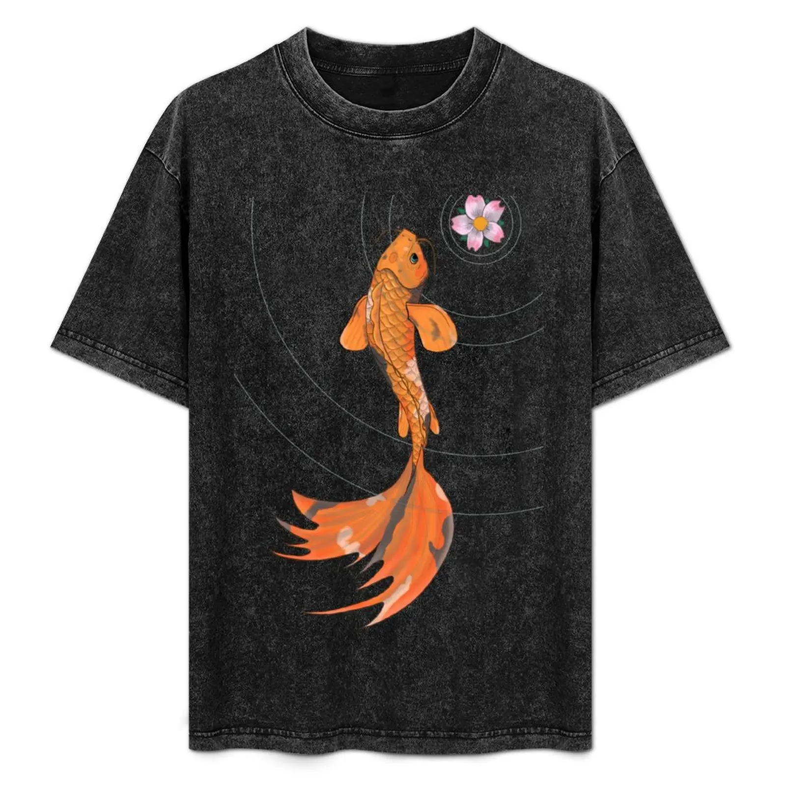 

Koi and Cherry Blossom T-Shirt quick-drying anime tshirt Blouse mens graphic t-shirts big and tall