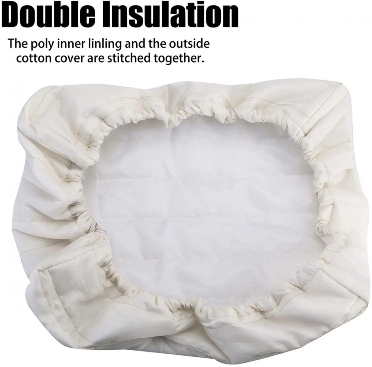 New with Elastic Straps Double Insulation Inside Window Indoor Air Conditioner Cover White AC Unit Protection Cover