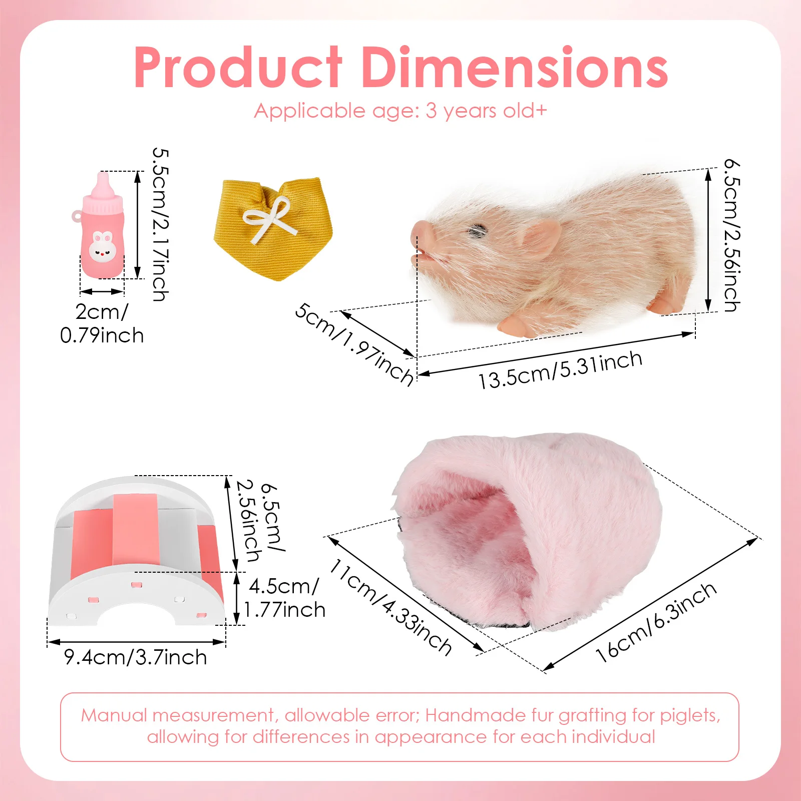 5 Inches Silicone Pig Doll Mini Reborn Piglet Stretchy Realistic Soft Cute Piggy Full Silicone Piggy Toys Kid Piggy Dolls Gift