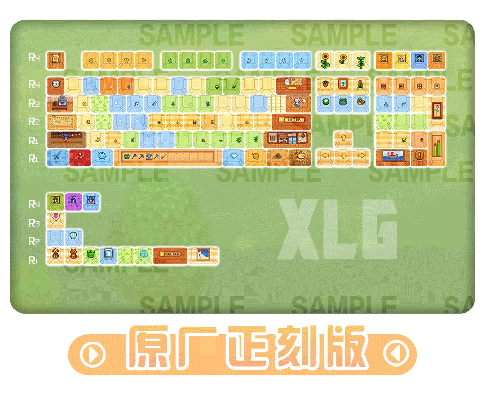 122 Keys Stardew Valley Keycaps Pixel Wind Cherry PBT Hot Sublimation Personality Fun Game Theme Mechanical Keyboard Keycaps