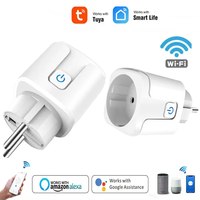 Work with Tuya App Wifi Smart Plug 20A EU Socket Power Monitor Outlet Voice Control Works With Alexa Google Home