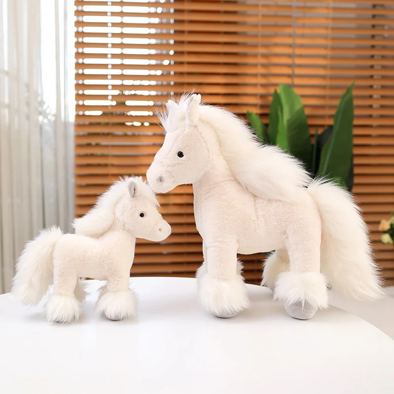 Brinquedo de pelúcia cavalo vida real, 25-40cm, alta qualidade, super realista, pônei, clássico, presente de aniversário