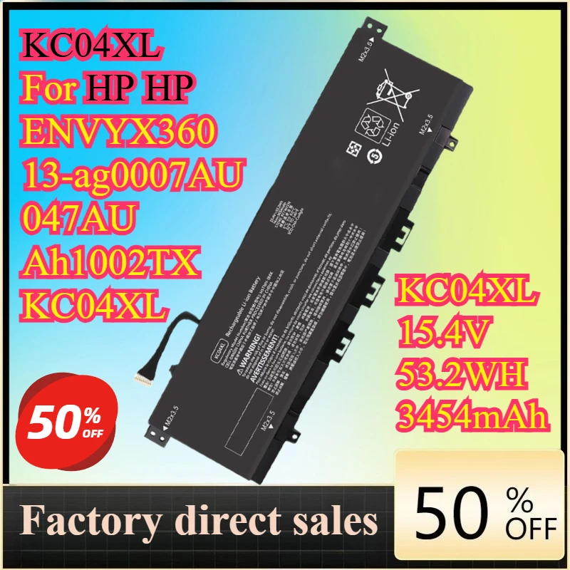 

KC04XL 15.4V 53.2WH 3454mAh Battery for HP HP ENVYX360 13-ag0007AU/047AU Ah1002TX KC04XL compatible Fast shipping