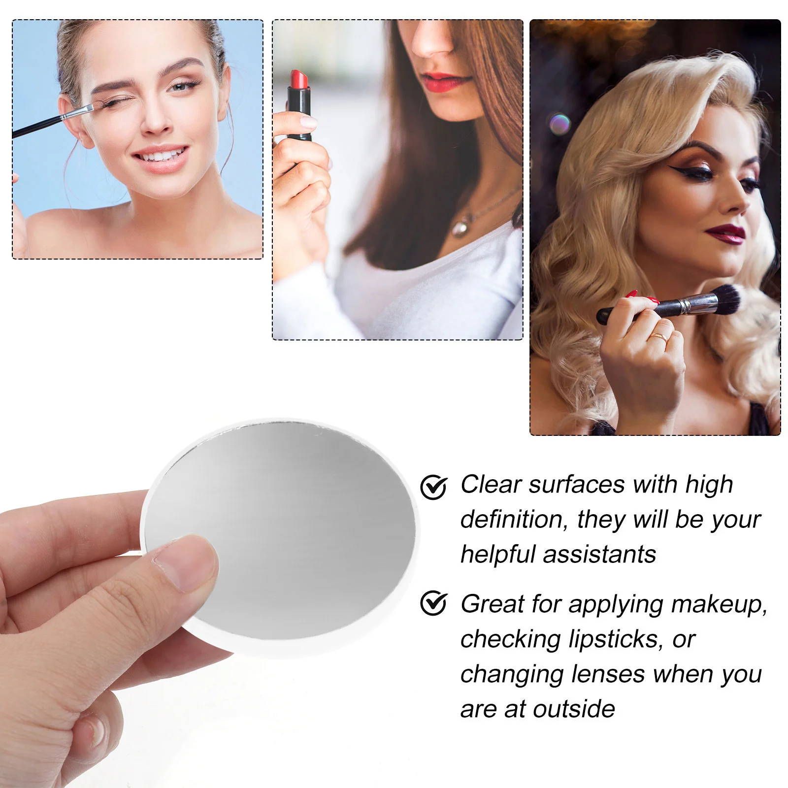 

2Pcs 15x Magnifying Makeup Mirror Suction Cup Bathroom Sucker Mirror White Creative Elegant for Pores Eyelashes