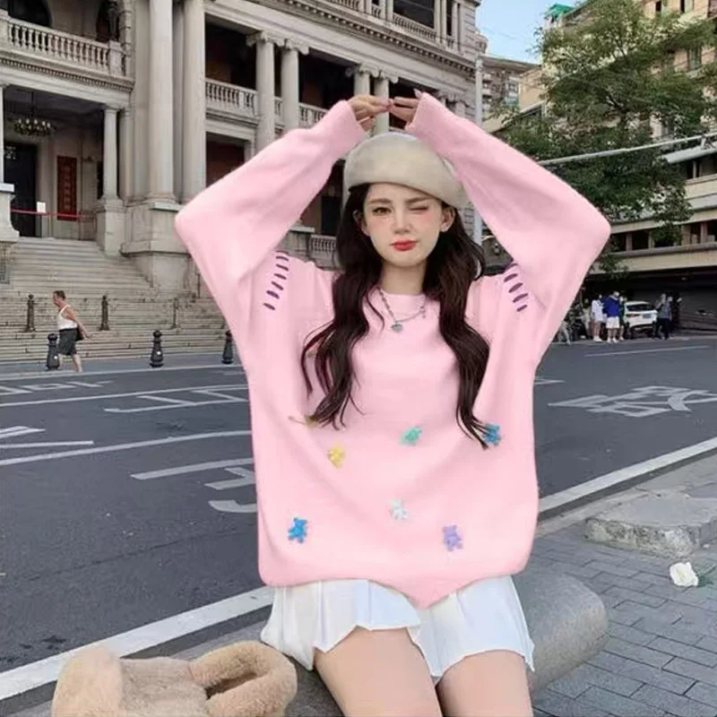 

Knitwear Woman clothes winter 2025 Women's sweater Pullover Winter clothes woman tops cozy Loose Lazy Style Kawaii Knitwear