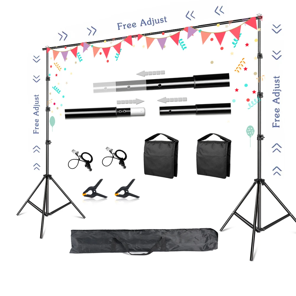 2X2 2X3 2.6X3M Background Frame Adjust Backdrops Support System Kits for Photography Photo Studio Birthday Wedding Party Stand