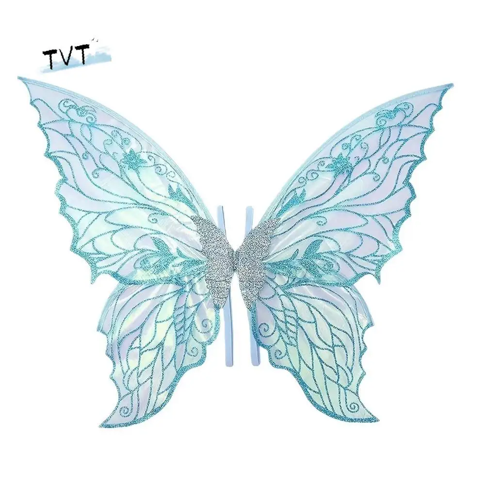 

Colorful Butterfly Fairy Wings Sparkling Organza Gradient Sheer Cosplay Wings Elastic Shoulder Straps Handmade Elf Wings Costume