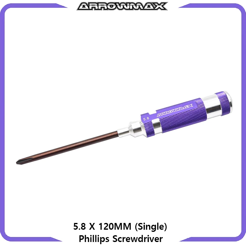 ARROWMAX Phillips Screwdriver 3.5, 4.0, 5.0 & 5.8 X 120mm Purple RC Tools