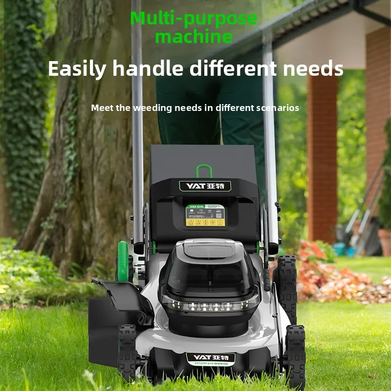 

Trimmer, Lithium Battery Hand-push Lawn Mower, Cutting Height 25-65mm Self-propelled Lawn Mower 40V Rechargeable Lawn Mower,