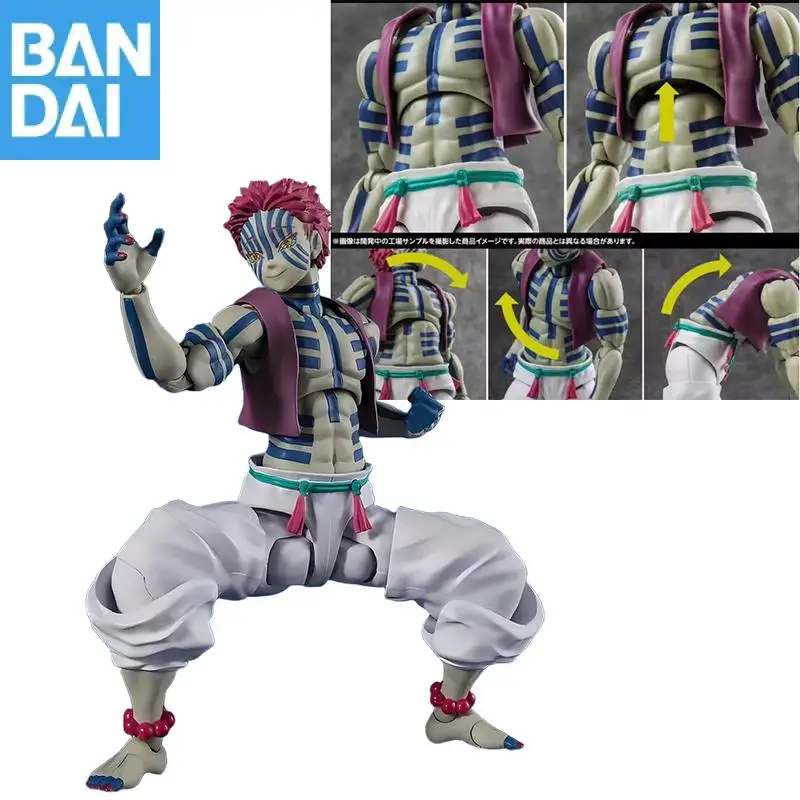 Genuino Bandai S.H.Figuarts Demon Slayer: Kimetsu No Yaiba Akaza Pvc coleccionista ornamento figura de acción modelo juguete para regalo en Stock