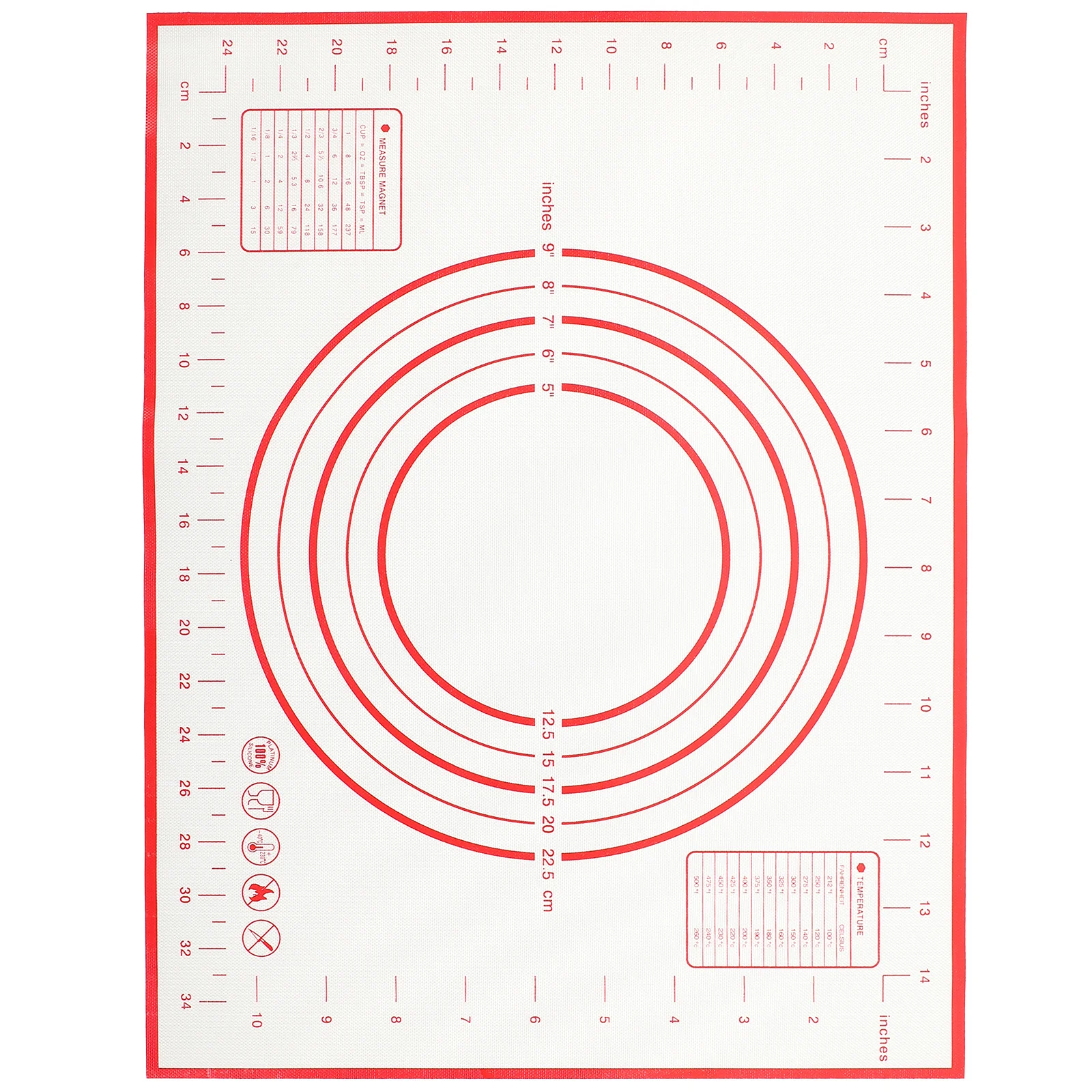 

2Pcs Silicone Pastry Mat Nonstick Dough Rolling Pad for Bread Cake Pizza Fondant Multi Function Baking Mat Kitchen Tools