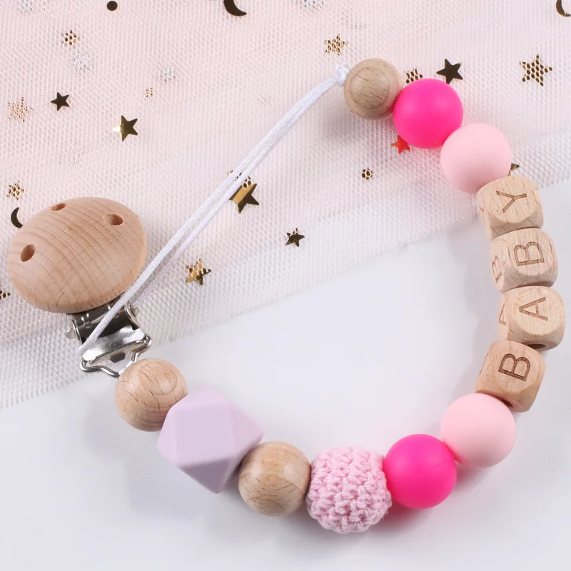 Baby Pacifier Clips Personalized Name Teethers Toys Dummy Nipples Holder Clip Chain Babies Accessories Newborn Gifts Custom 2023