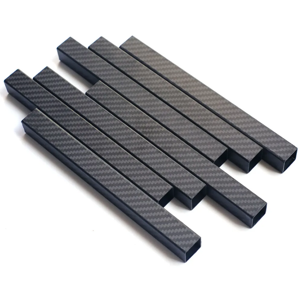 1Pcs Rectangle 3K Full Carbon Fiber Square Tube Twill Matte High Strength Pipe Length 500mm OD 10mm 15mm 20mm 22mm 25mm 30mm