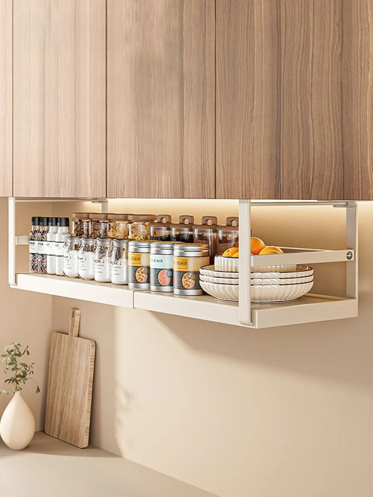 

Cloud Things Modern Expandable Kitchen Storage Ra under Cabinet Spice Organizer Creative Multi-layer Hanging Basket elf