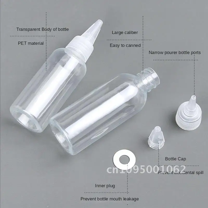 Plastic Bottle Needle Tip Emulsion Extrusion PET Empty Packaging Cosmetics Liquid Portable Travel Refillable Trial Container