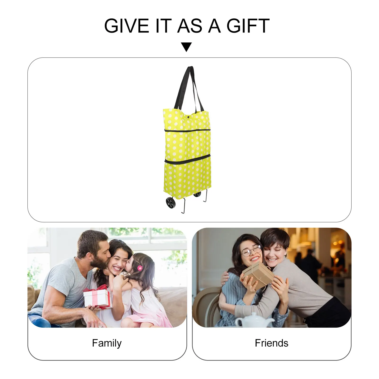 

Handheld Shopping Cart Trolley Tote Bag Oxford Cloth Multi Functional Collapsible