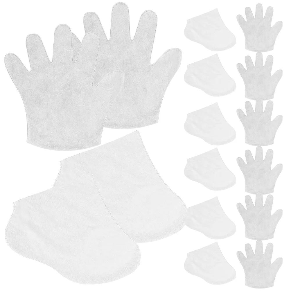

1Set Hand and Foot Covers Disposable Non-Woven Fabric Spa Pedicure Liners for Salon Home Use Paraffin Wax Gloves