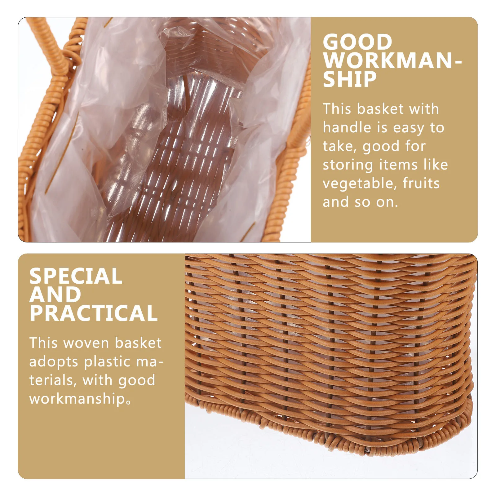 

Woven Flower Basket Decorative Multipurpose Floral Storage Picnic Portable Handle Durable Neatly Woven Edges No Burrs Practical