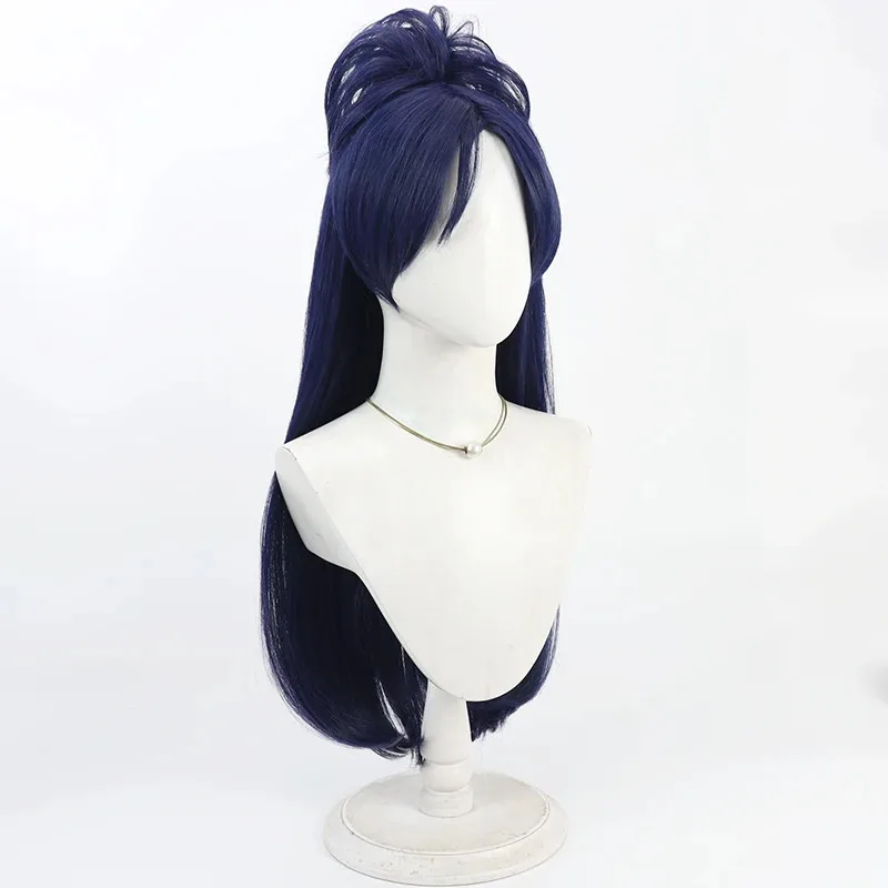 Wig Cosplay Yukishiro Honoka Futari wa Pretty Cure Cure Wig Ekor Kuda Biru Tua 60Cm Putih Rambut Tahan Panas