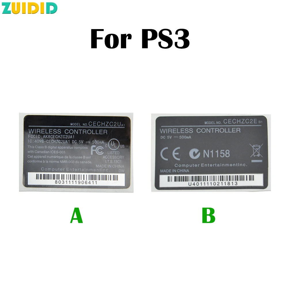 Zuidid 1個PS3交換forステッカーハンドルPS3ワイヤレスハンドルコントローラバックラベルabハウジングシェルステッカー