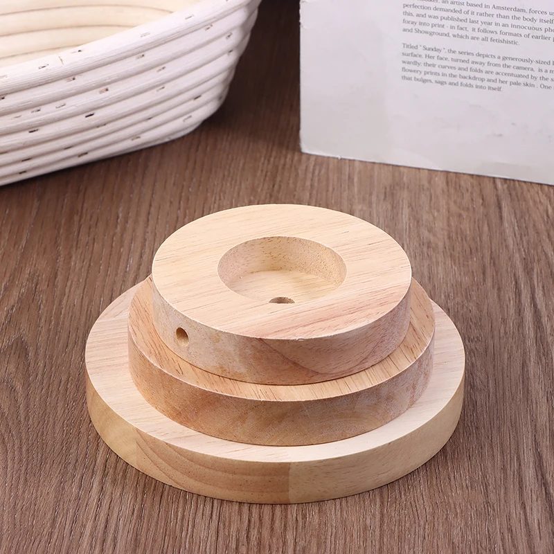 10CM 12CM 15CM Wood Table Lamp Base Round Solid Wood Display Lamp Base Light Parts Stand For DIY Table Lamp Bases
