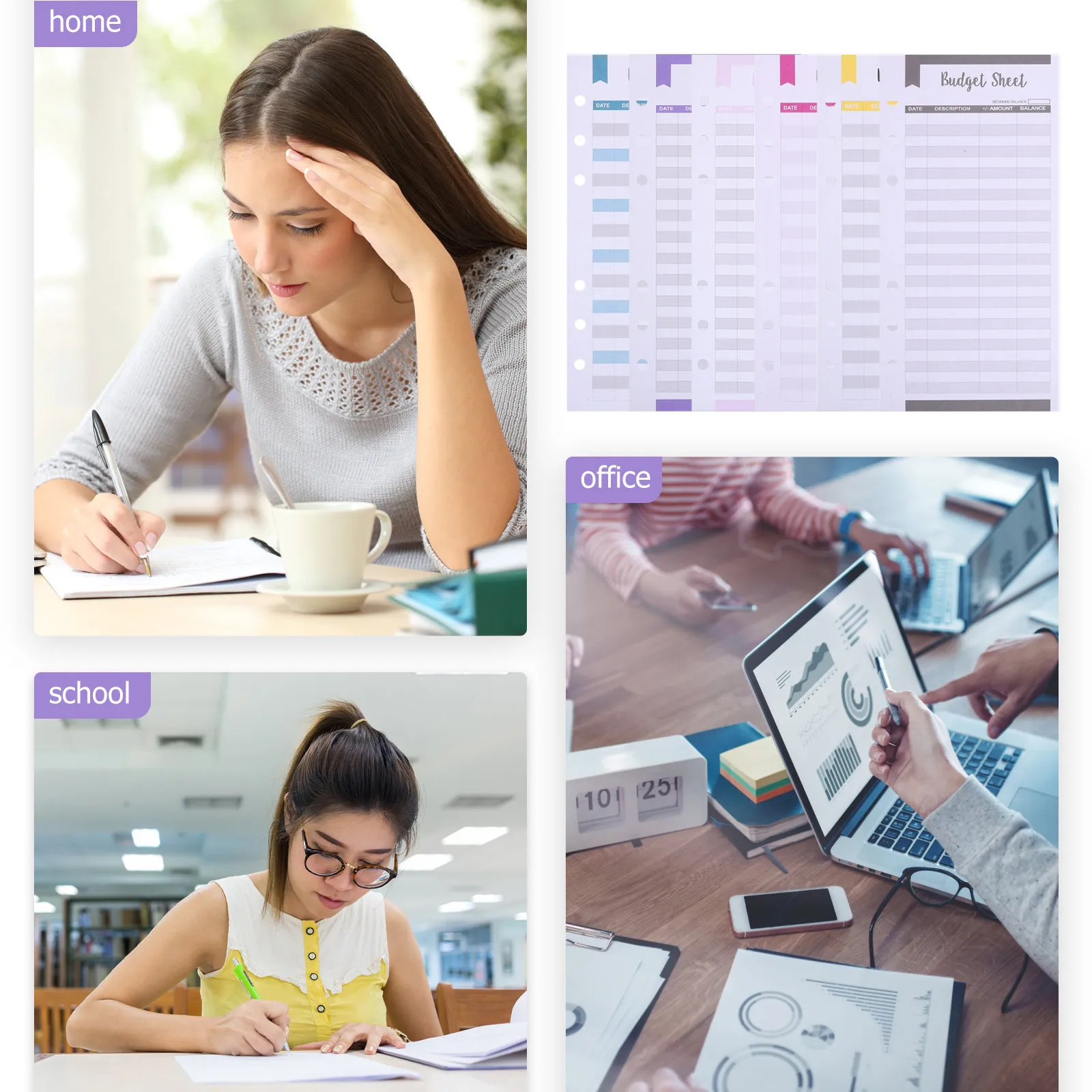 72Pcs Budget Planner Insert Paper Convenient Portable Expense Tracker Sheets for Binder Cash Envelope Organizer Household Office view 6