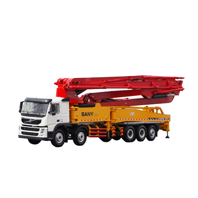 High Quality 1:50 Sany 62m Pump Truck Model Alloy Engineering Machinery Pump Truck Model for Collection