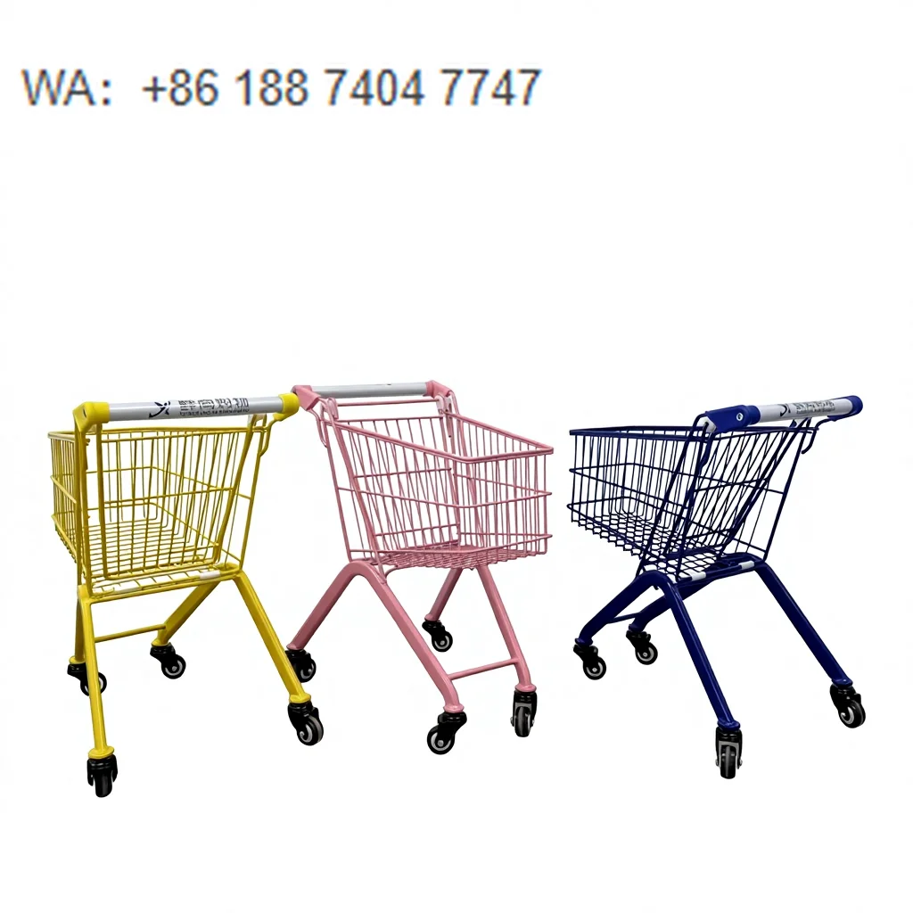 Supermarket Shopping Mall Kiddy Children Shopping Cart Kids Metal Trolley for Claw Machine