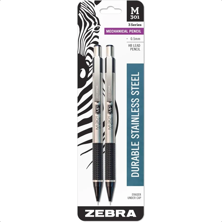 

M301 Stainl Steel Mechanical Pencils.5mm Fine Point 2Pack 54012