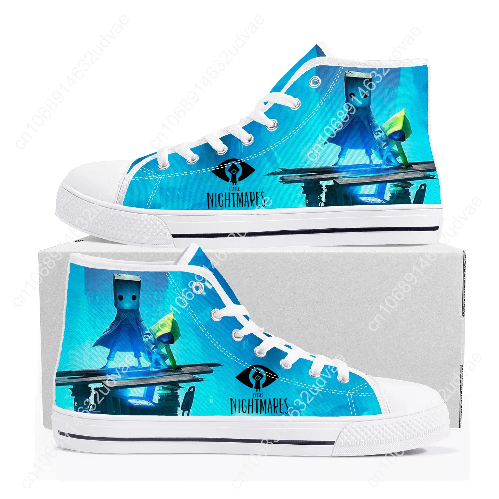 Game Little Nightmares Anime High Top Sneakers Hoge kwaliteit Heren Dames Tiener Canvas Sneaker Casual paar schoenen Aangepaste schoen