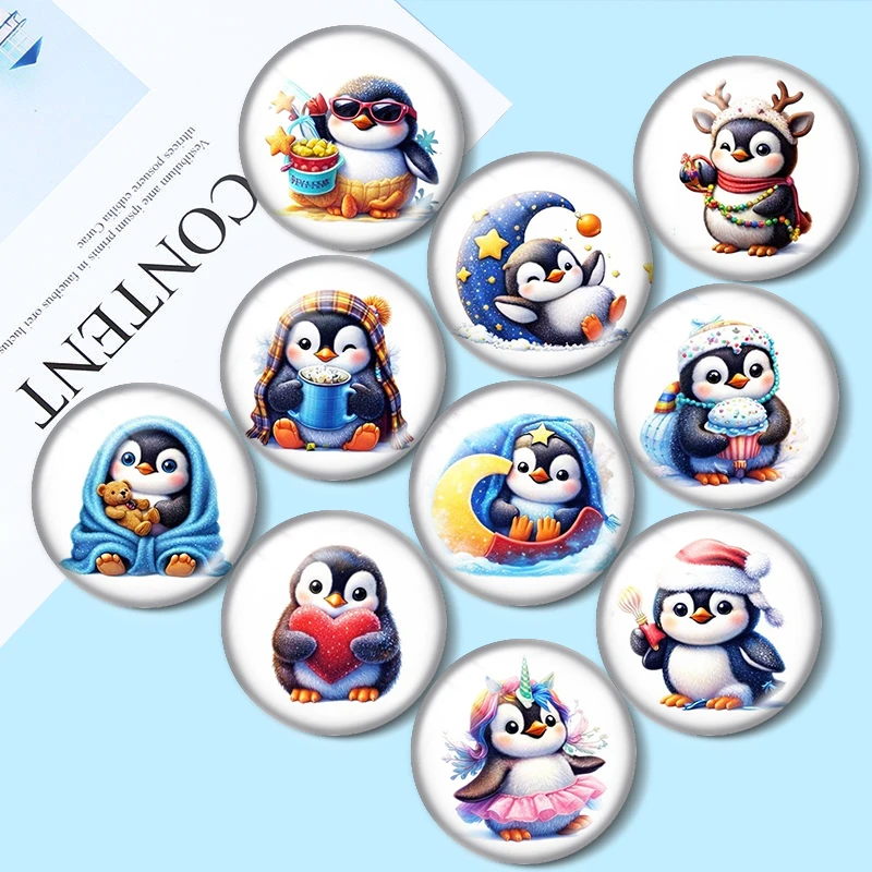 The Cute Penguins  12/18/20/25mm glass cabochon  bracelet pendant rings for jewelry demo earrings back Making findings